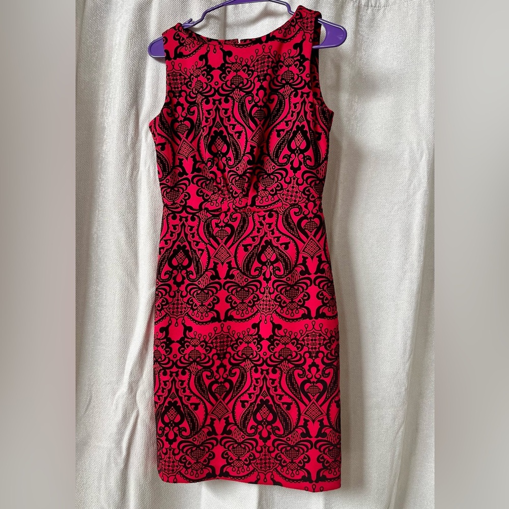 Indication red and black printed dress size S